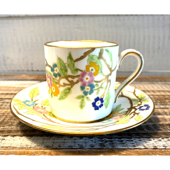 Vintage Hammersley "Stoke-on-Trent" Floral Demitasse Tea Cup & Saucer England - Picture 4 of 12